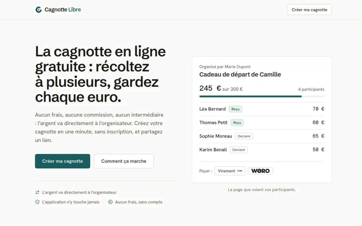 Cagnotte Libre, un produit de Gianito Riesterer