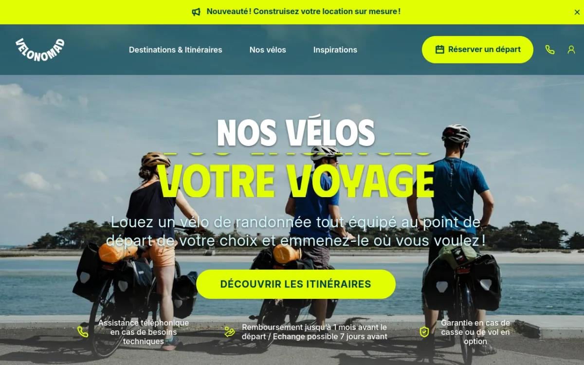 Le site Velonomad, réalisé par Gianito Riesterer